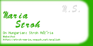 maria stroh business card